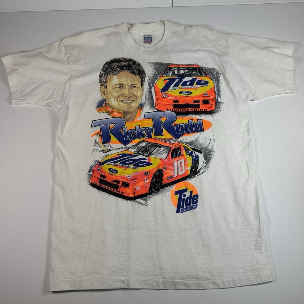 VTG 1991 Ricky Rudd Tide Racing Team NASCAR XL USA Made Hunter Sportswear